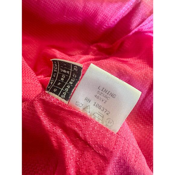 Italian Hot Pink Jacquard Skirt Suit Power Blazer & Pencil Skirt Barbiecore - Picture 6 of 13